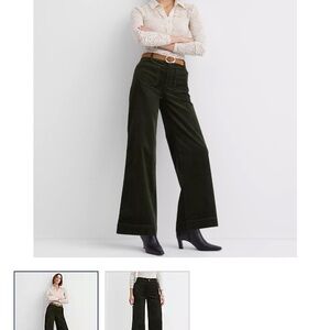 LOFT Dark Green Wide Leg Pants